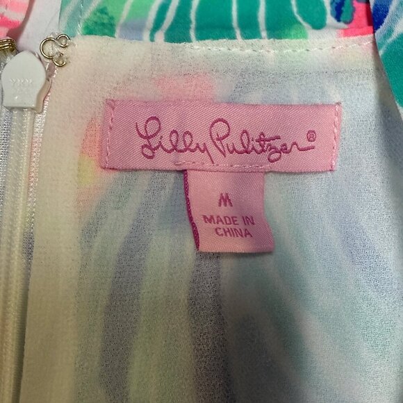 Lilly Pulitzer Lexi Slip Dress Multi Beach Please Print Size Medium EUC - Picture 5 of 11